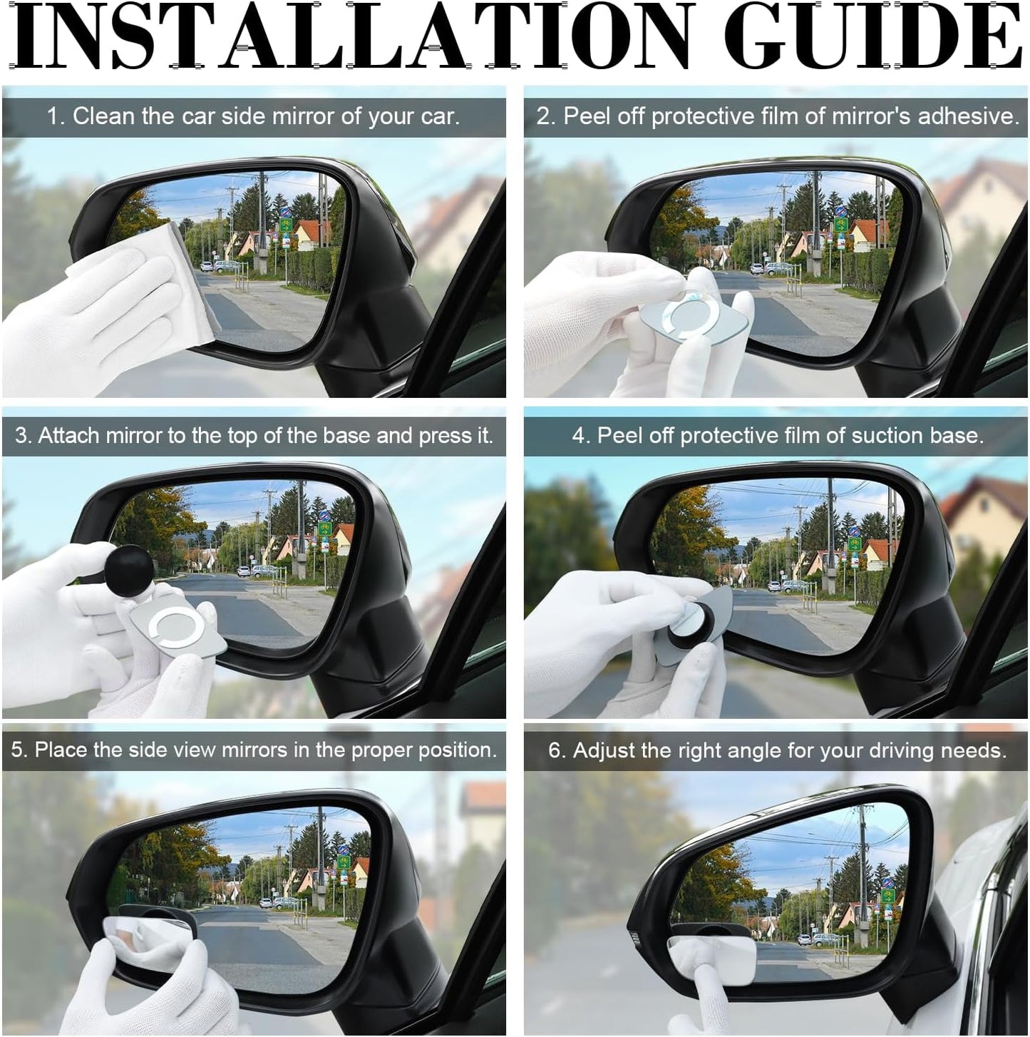 Carve Collective: 360 Vision Safety Mirrors (Set of 2) - Frameless HD Glass for Maximum Blind Spot Elimination