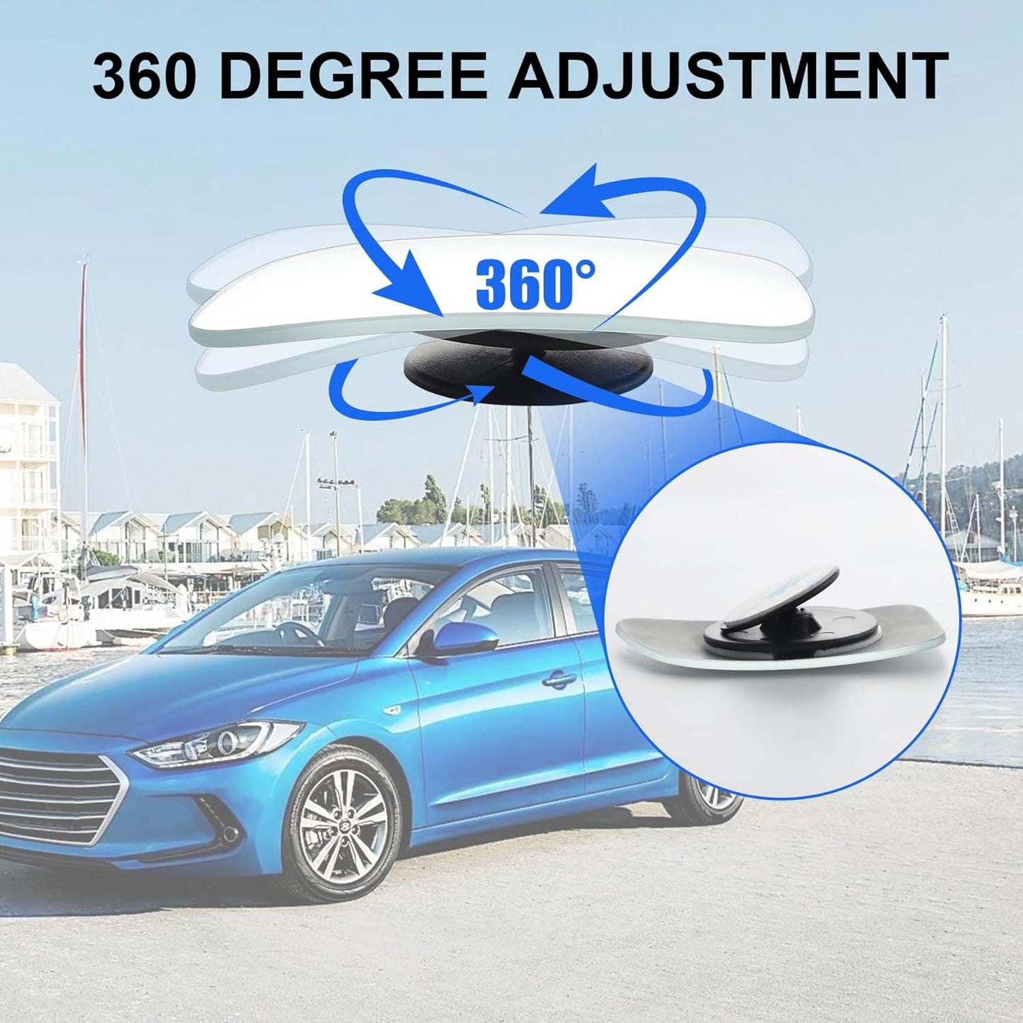 Carve Collective: 360 Vision Safety Mirrors (Set of 2) - Frameless HD Glass for Maximum Blind Spot Elimination