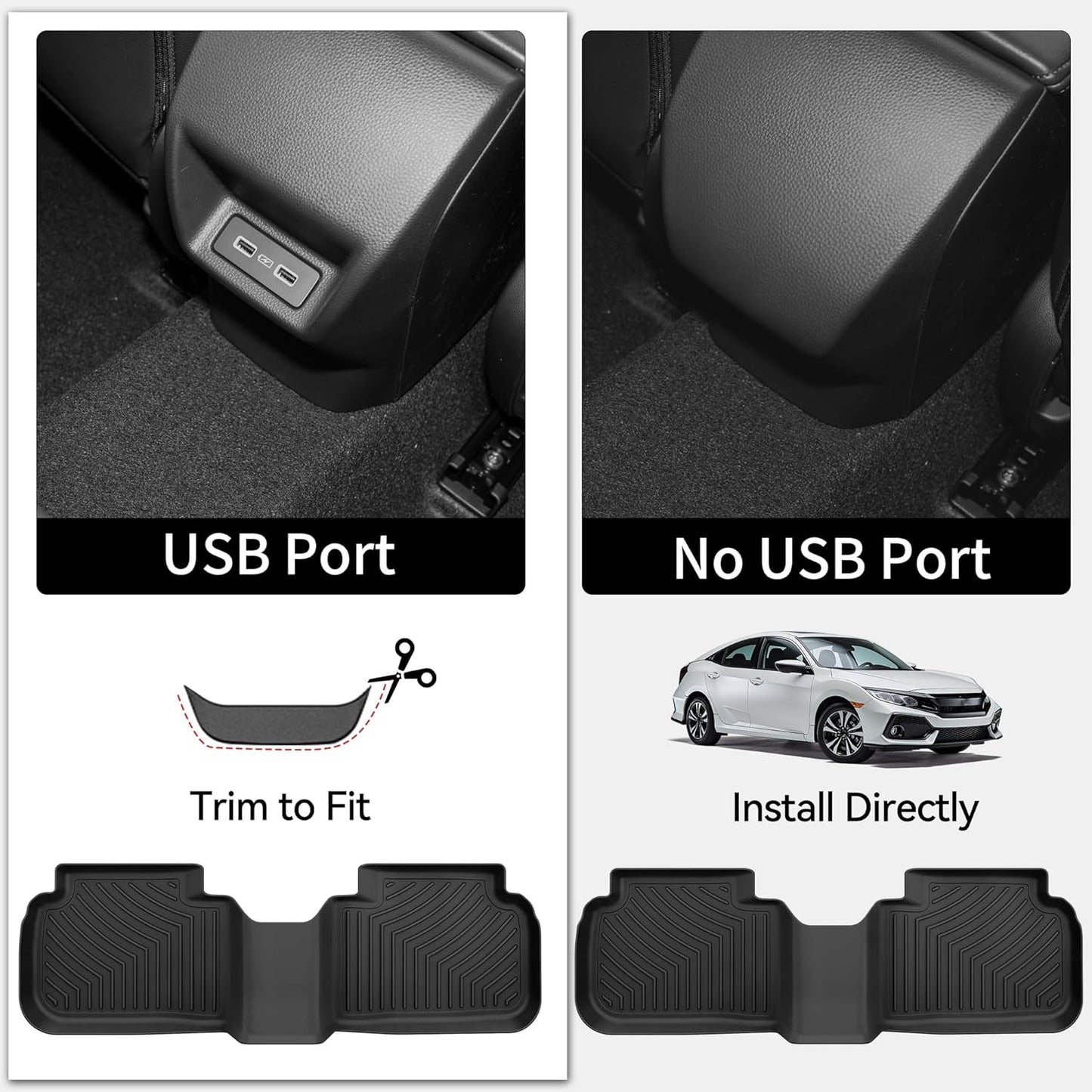 Carve Collective: All-Weather HD Floor Liners (Custom Fit) – For Honda Civic (2022-2026) / Acura Integra (2023-2025)