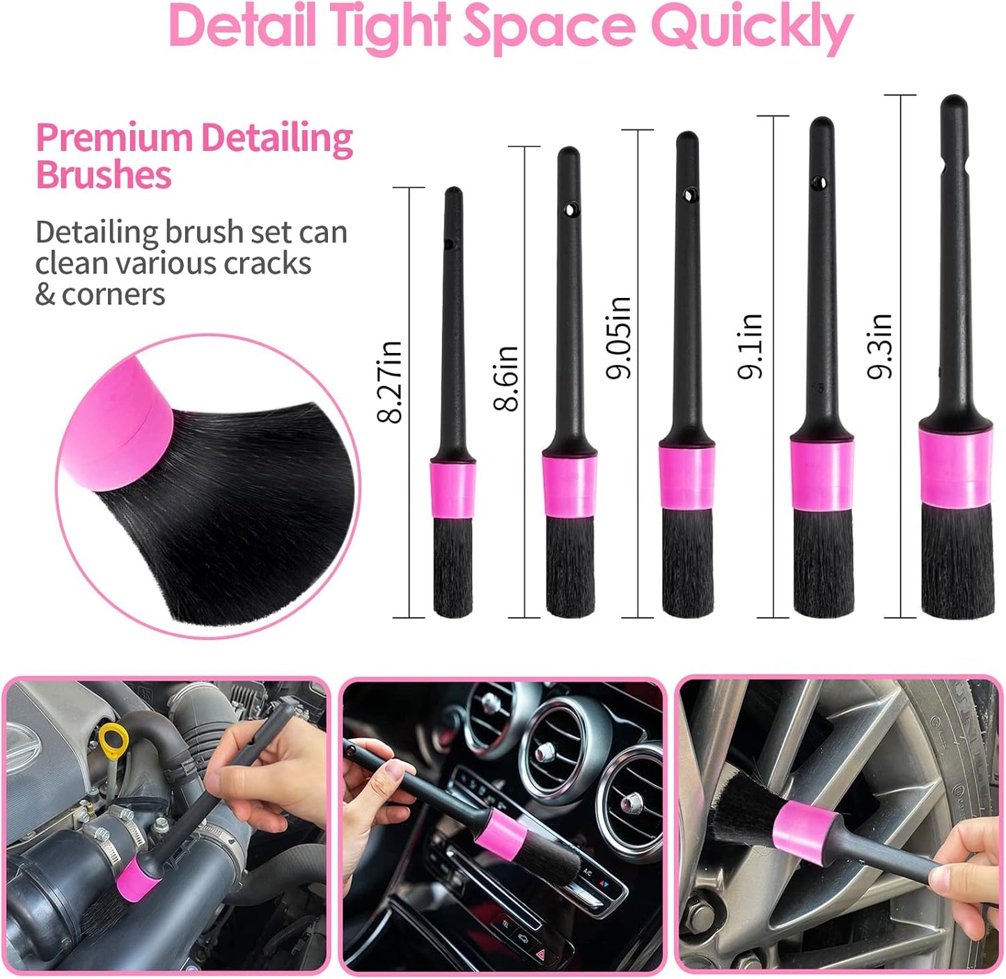 Carve Collective: 17-Piece Ultimate Interior Detailing Kit with High-Power Handheld Car Vacuum