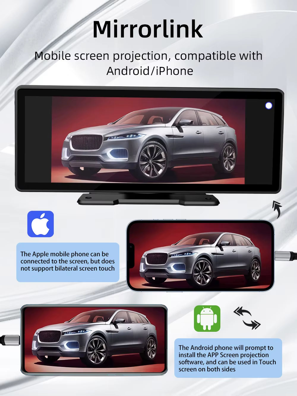 Carve Collective: 10.26" Wireless CarPlay & Android Auto Screen – Portable HD Touchscreen with Backup Camera Ready
