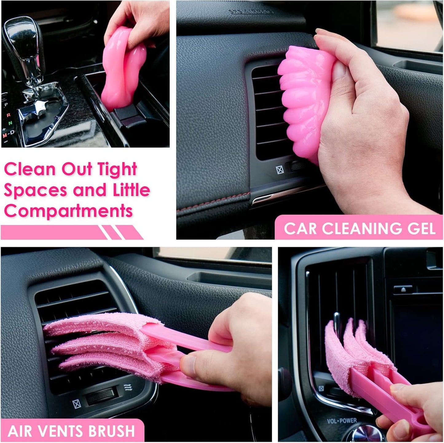 Carve Collective: 17-Piece Ultimate Interior Detailing Kit with High-Power Handheld Car Vacuum