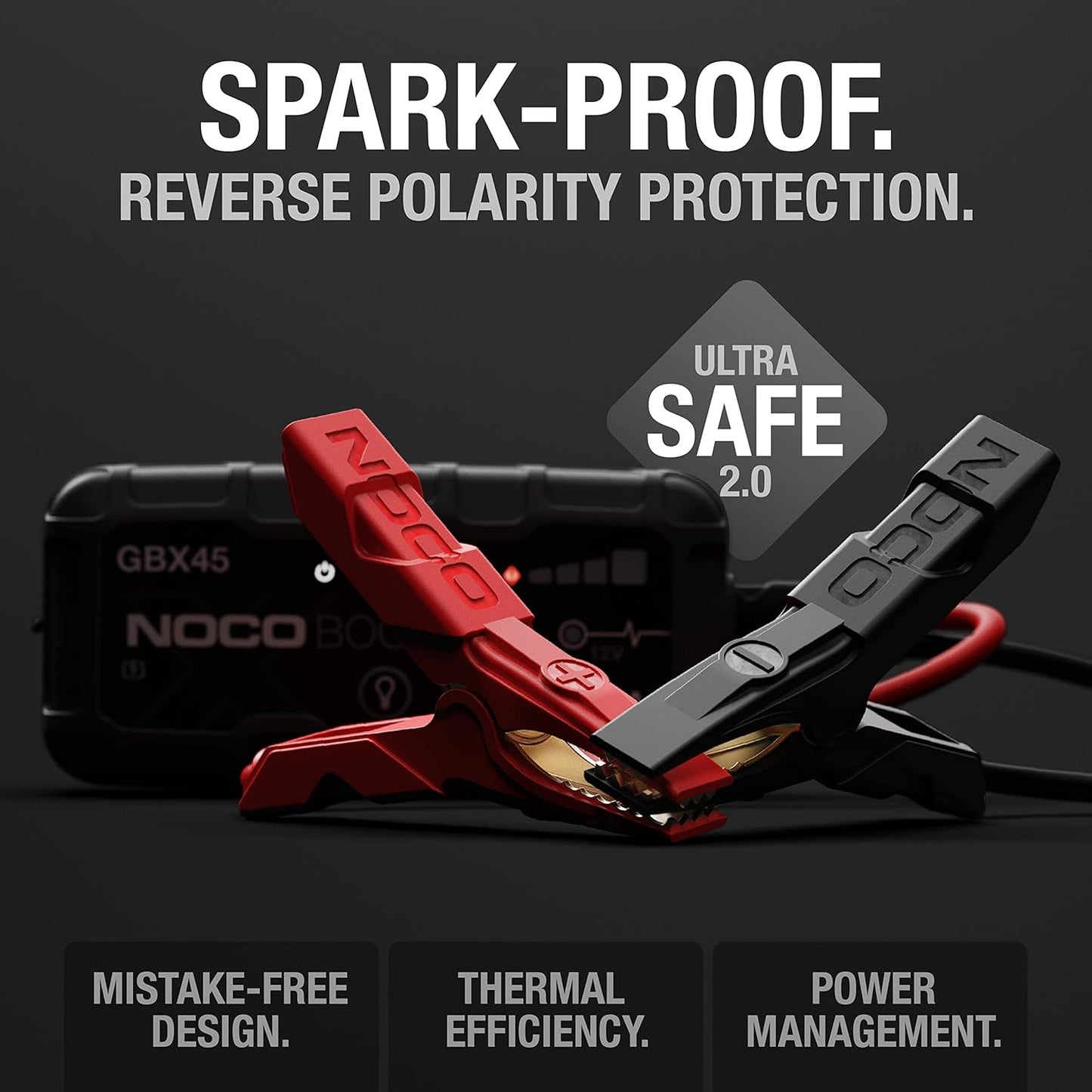 Boost X GBX45: 1250A Ultrasafe Jump Starter – 12V Lithium Battery Booster Pack, Portable Jump Box, Power Bank & Jumper Cables - for 6.5L Gas and 4.0L Diesel Engines