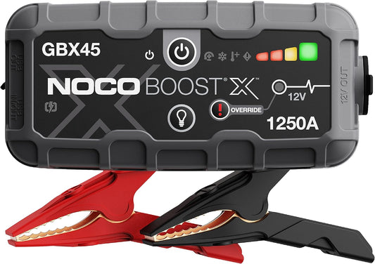 Boost X GBX45: 1250A Ultrasafe Jump Starter – 12V Lithium Battery Booster Pack, Portable Jump Box, Power Bank & Jumper Cables - for 6.5L Gas and 4.0L Diesel Engines