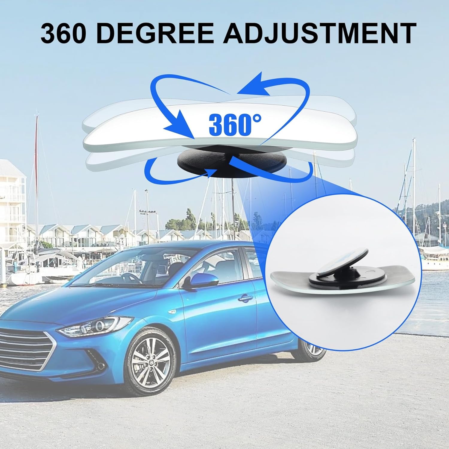 Carve Collective: 360 Vision Safety Mirrors (Set of 2) - Frameless HD Glass for Maximum Blind Spot Elimination