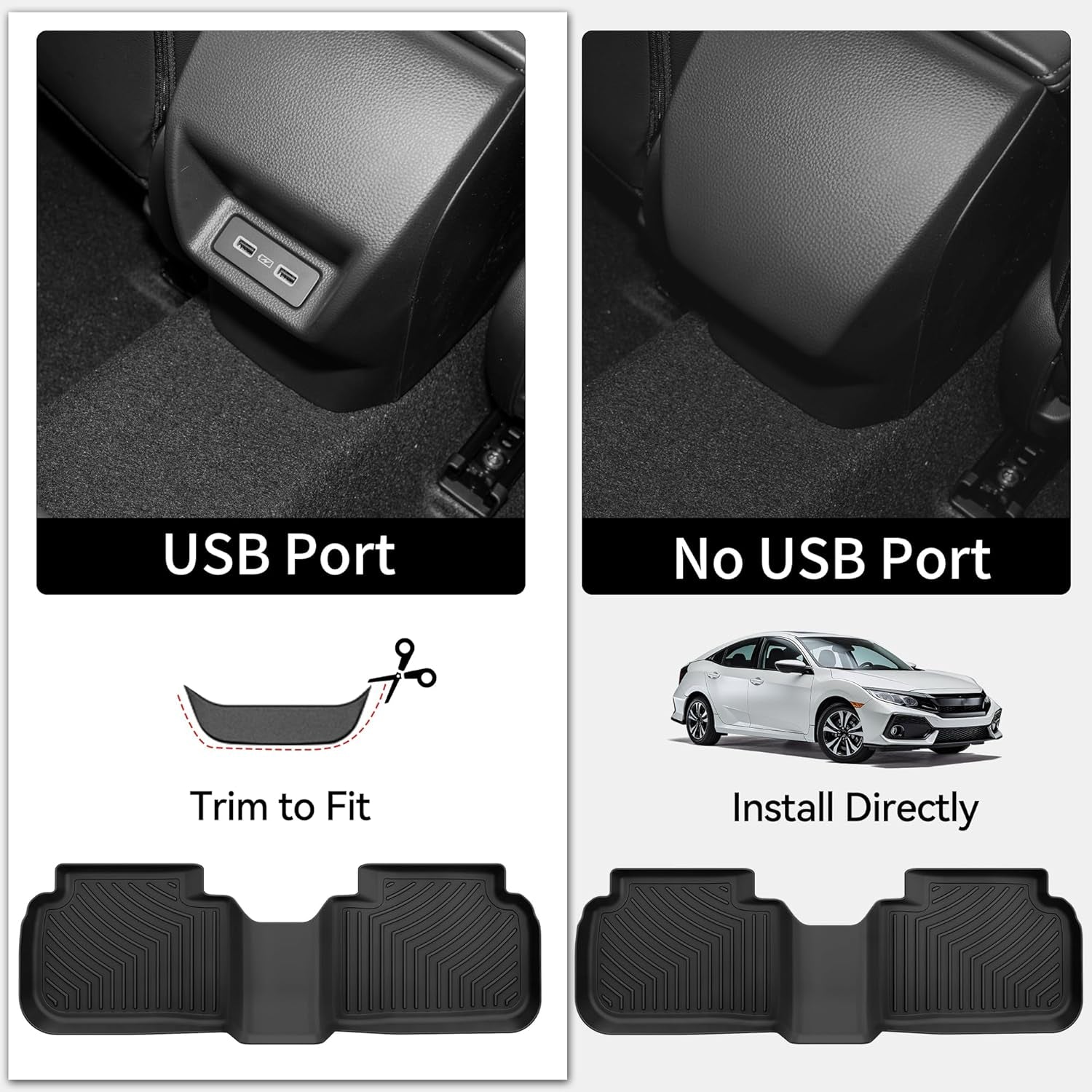 Carve Collective: All-Weather HD Floor Liners (Custom Fit) – For Honda Civic (2022-2026) / Acura Integra (2023-2025)