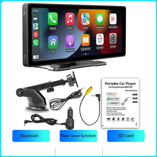 Carve Collective: 10.26" Wireless CarPlay & Android Auto Screen – Portable HD Touchscreen with Backup Camera Ready