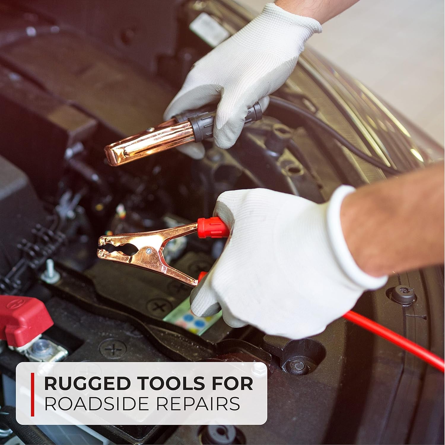 Roadside Emergency Car Kit - 104-Piece with Jumper Cables & First Aid Kit